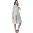 thumbnail image 3 of eloria Women Summer A-Line Button Down Casual Short Midi Dress Color: White2|Size: XXL, 3 of 7