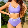 thumbnail image 4 of EGNMCR Bikini Set Swimsuits For Women 2 Piece Hawaiian Tropical Print Swim Cami Bra And Ruffles Bathing Sets Beachwear, 4 of 7