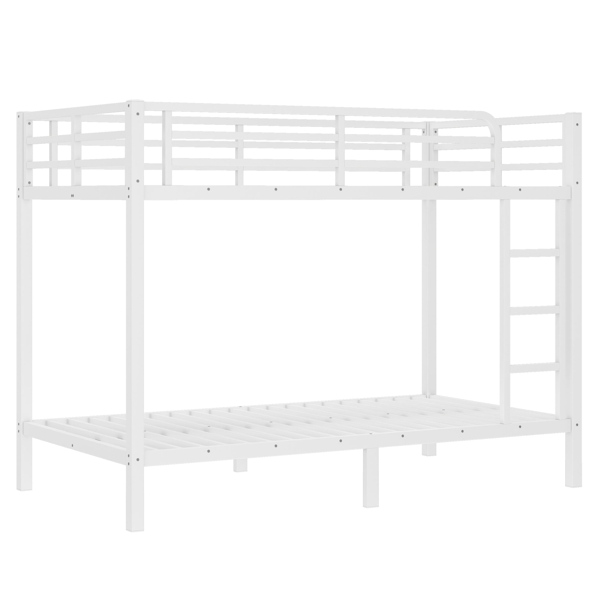 Twin XL over Twin XL Bunk Bed with Ladder and Guardrails, Heavy Duty Metal Bunk Bed Frame for Teens Adults, Space-Saving, Noise Reduced, No Box Spring Needed