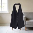 thumbnail image 4 of WLOMHUW Halter V-Neck Suit Vest for Women Single Breasted Tailored Waistcoat with Backless Black 3XL, 4 of 7