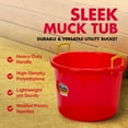 thumbnail image 2 of Little Giant 40 Quart Durable Plastic Utility Muck Tub with Handles, Red, 2 of 10