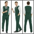 thumbnail image 6 of ETHAN Linen Suits for Wedding Men 2 Piece Suits Groomsmen Tuxedos Summer Beach Prom Vest and Pants Set Dark Green XXS, 6 of 6