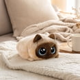 thumbnail image 4 of Cute Round Cat Plush Toy Soft Fluffy Kitten Stuffed Animal with Big Eyes for Stress Relief and gifts, 4 of 5