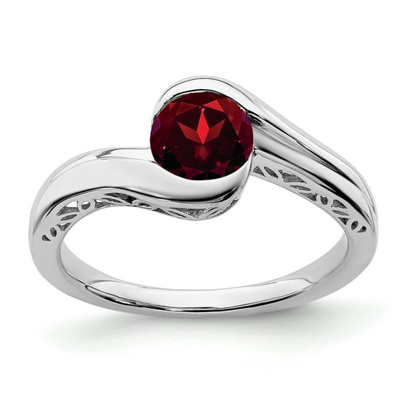 Primal Gold 10 Karat White Gold Garnet Bypass Ring