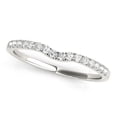 thumbnail image 1 of 14k White Gold Curved Pave Setting Diamond Wedding Ring 1/8 cttw SZ 3, 1 of 2