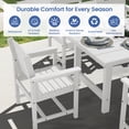 thumbnail image 6 of KINGYES All Weather Outdoor Dining Chairs Set of 4, HDPE Oversized Patio Chairs, White, 6 of 9