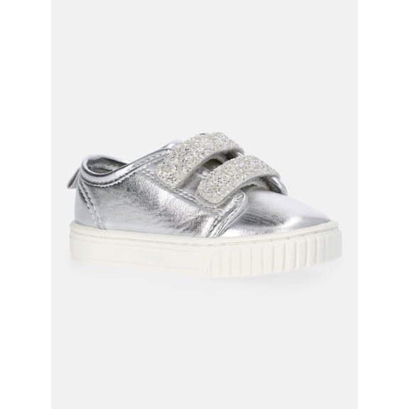 Wonder Nation Baby and Toddler Girls Two Strap Bump Toe Sneakers