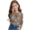 thumbnail image 6 of Maean Boys Girls Shirts Star Printed Long Sleeve Crewneck Tshirts Casual Loose Tee Blouse for 3-14 Years, 6 of 7