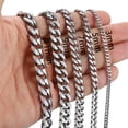 thumbnail image 5 of 3/5/7/9/11mm Stainless Steel Silver/Gold Plated Mens Cuban Curb Necklace Chain, 5 of 9
