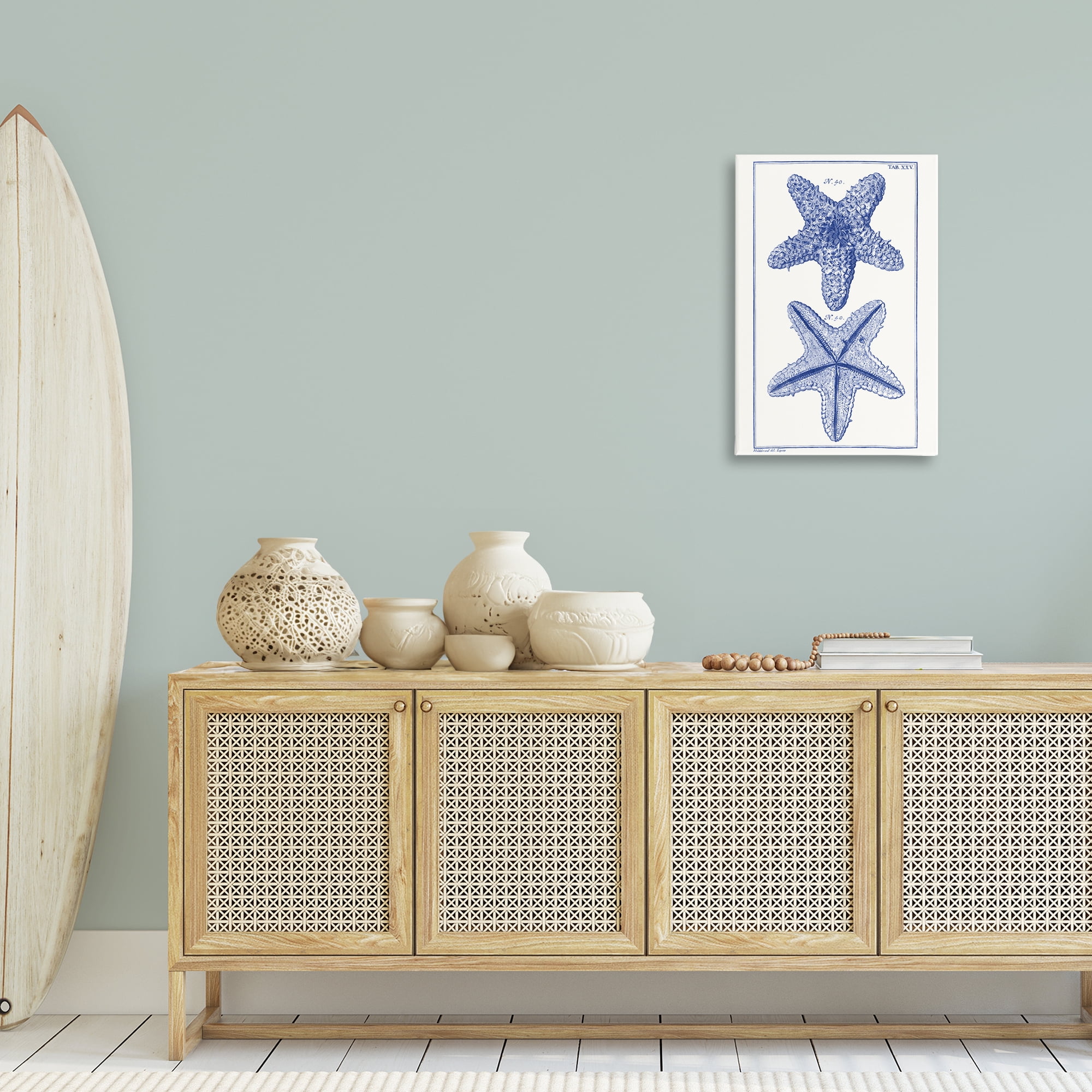 Stupell Industries Blue Starfish Studies Animals & Insects Painting Gallery Wrapped Canvas Art Print Wall Art, 20 x 30