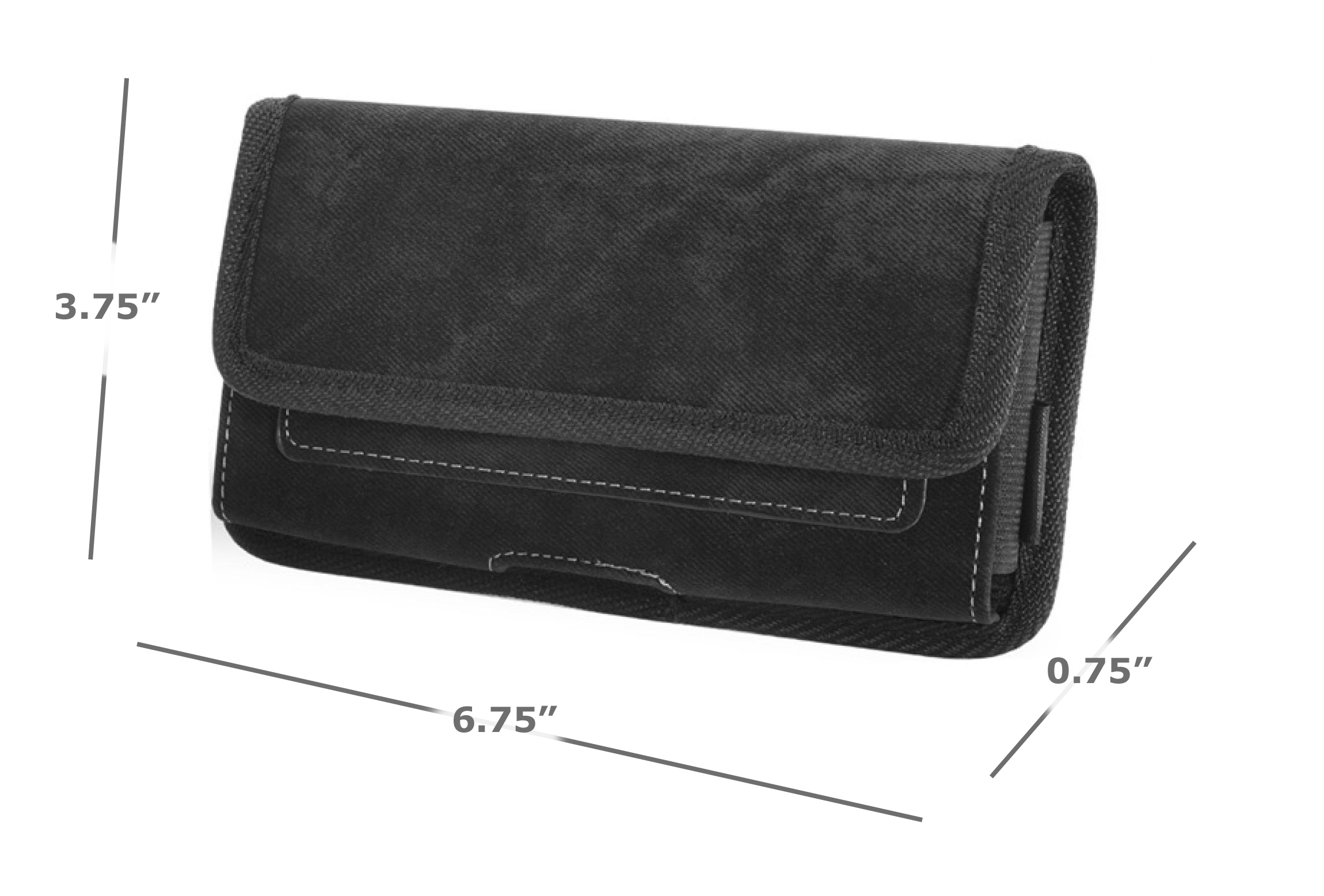 Large Horizontal Universal Fabric Pouch – Black Denim with Dual Card Slots