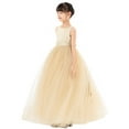 thumbnail image 3 of Ekidsbridal Satin Heart Cutout Flower Girl Dress with Pearl Beaded Trim for Christening Pretty Little Princess Gown P250 6, 3 of 6