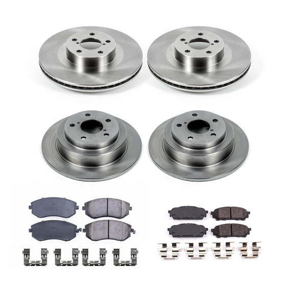 Ultimate Brakes Front and Rear Ceramic Brake Pad and Rotor Kit with Hardware WM81484