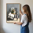 thumbnail image 6 of Cozy Reading Nook Wall Art, Stack Of Books On Chair Print, Neutral Aesthetic, Matte Canvas Stretched, Posters for Room Bedroom Living Room Bathroom Wall Decor, Posters & Art Prints, Gift., 6 of 7