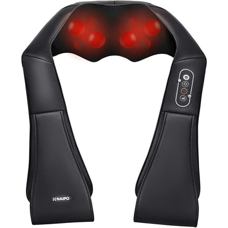 Shiatsu Back and Neck Massager with Heating Function and 8 Deep-Kneading Massage for Neck, Back, Shoulder, Foot and Legs, Use in Car Office Home