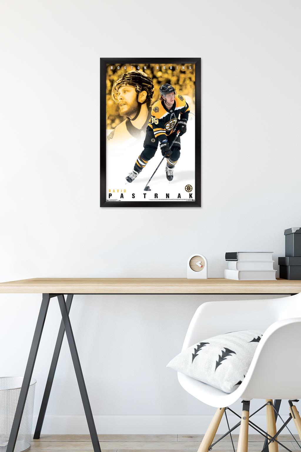 NHL Boston Bruins - David Pastrnák 19 Wall Poster, 14.725" x 22.375" Framed