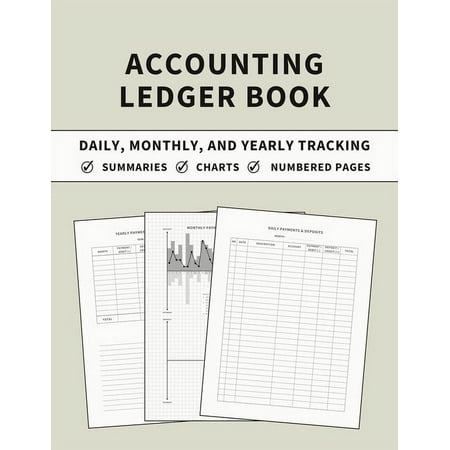 Accounting Ledger Book: Daily, Monthly, and Yearly Tracking of Accounts, Payments, Deposits, and Balance for Personal Finance and Small Business Bookkeeping (Stone Cover) (Paperback)