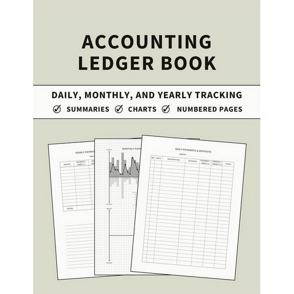 Accounting Ledger Book: Daily, Monthly, and Yearly Tracking of Accounts, Payments, Deposits, and Balance for Personal Fi, (Paperback)