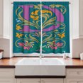 thumbnail image 2 of Ambesonne Alphabet Kitchen Curtains, Vintage Drawn D Letter, 55"x24", Petrol Blue Marigold, 2 of 3
