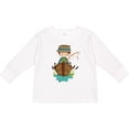 thumbnail image 3 of Inktastic Fishing Boy, Fisherman, Fishing Rod, Brown Hair Boys Long Sleeve Toddler T-Shirt, 3 of 5
