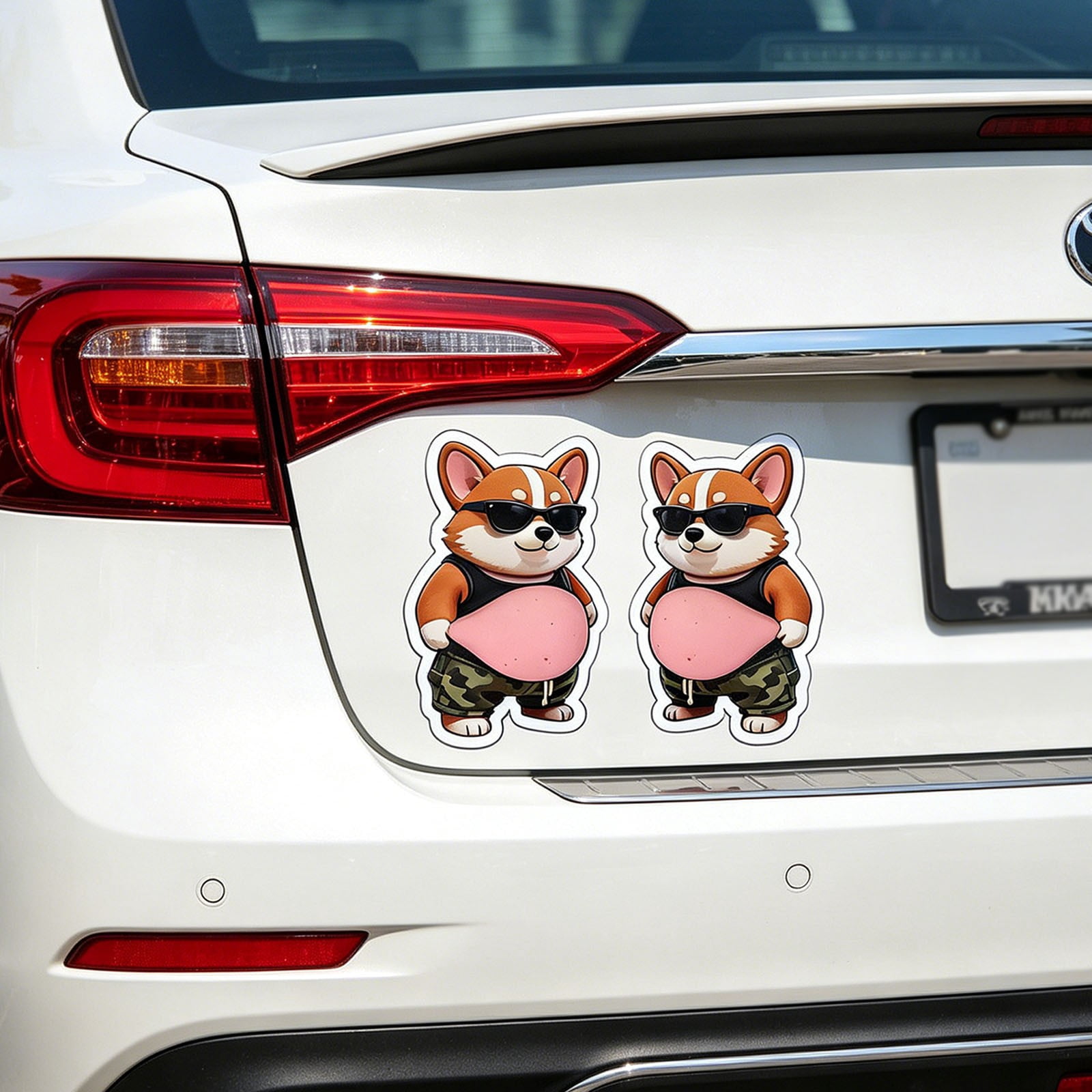 20 Pcs 3D Shiba Inu Dog Belly Stickers, Super Soft Silicone Anti-Collision Stickers, Cute Dog Belly Sticker as Car Door Protector, Table Edge Protector & Cute Decor Sticker for Home and Car