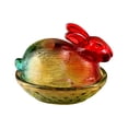 thumbnail image 1 of Easter Decor Glass on Nest Dish with Lid – Large Pedestal Bunny Glass Candy Bowl Colorful Candy Jar for Snacks Dessert Cookies | Home Kitchen Tabletop Decor Food Storage Container Kitchen Storage Box, 1 of 9