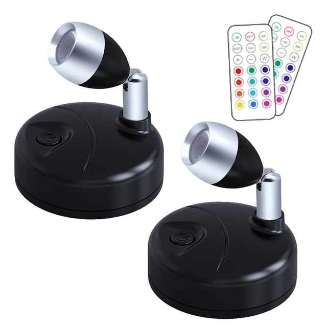 Luz del gabinete Irfora 13 colores cambiantes RGB LED debajo de la lámpara del gabinete 2 PCS con 2 * controlador Brillo ajustable regulable 30/60 minutos Temporización admitida 13 colores cambiantes Irfora Luz del gabinete