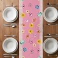 thumbnail image 4 of Table Runner 60 Inches Long for Kitchen Dining, Pink Easter Bunny Dresser Scarf Farmhouse, Dining Table Decorations for Wedding/Parties, Spring Tulip Easter Eggs Plaid Burlap 13 x 60 In, 4 of 9