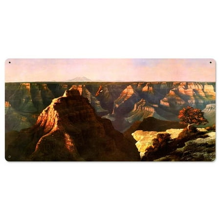 

Past Time Signs HADM051 Hermon Adams Canyon Dawn Satin Metal Sign - 24 x 12 in.