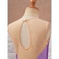 thumbnail image 6 of YONGHS Kids Girls Sleeveless Figure Ice Roller Skating Dress Sparkly Mesh Splice Ballet Leotard Tutu Dress Lavender 12, 6 of 7