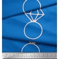 thumbnail image 3 of Soimoi Blue Modal Satin Fabric Diamond Ring Fashion Print Fabric by the Yard 42 Inch Wide, 3 of 3