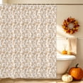 thumbnail image 4 of Orange Florals Shower Curtain Set - 48" x 72" Washable Bathtub Curtain with 12 Hooks, Cottagecore Vine Leaves Minimalist Waterproof Fabric Stall Shower Curtains for Bathroom/Bathtub Décor, 4 of 8