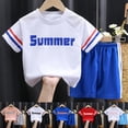 thumbnail image 4 of Futezty Toddler Boys Clothes Summer Outfit Sets, Toddler Boys Baby Girls Baby Suit Kids Summer Short Sleeved T Shirt Shorts Two Piece Set For Kids Children's Outfits Running Clothes, 4 of 7