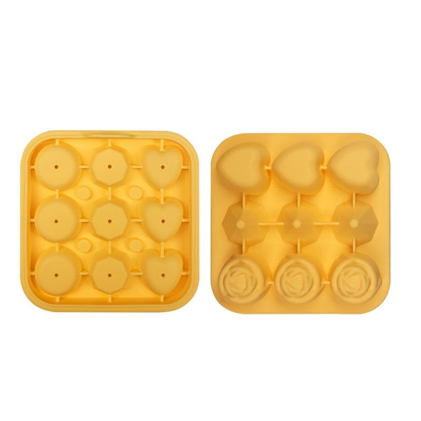 Moho de cubitos de hielo de rosa - Bandeja de silicona con 9 cavidades para cócteles y café, de liberación fácil, apta para lavavajillas, apta para alimentos