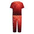 thumbnail image 4 of Kixjoy Valentines Capris Sets Women 2 Piece Outfits Short Sleeve Sweatsuit Casual Plus Size Tops and Capris Summer Valentines Loose Fit Outfits for Women with Pockets, Vermilion 3XL, 4 of 7