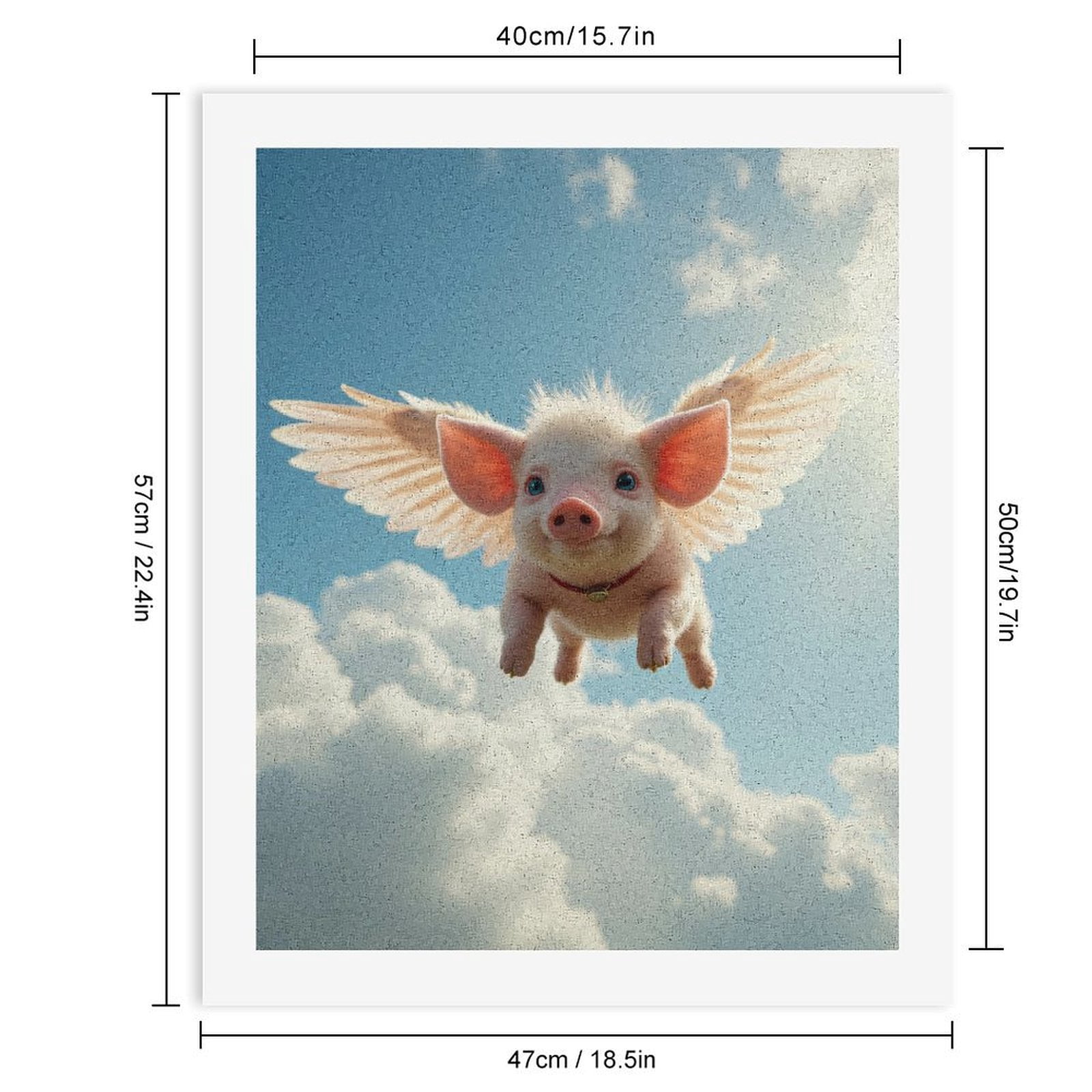 Paint By Numbers Kit for Adults Beginner - DIY Flying Piglet Sky Adventure Canvas Painting Kits for Adults, Frameless Paint By Number for Adults for Home Wall Decor 16x20 Inch