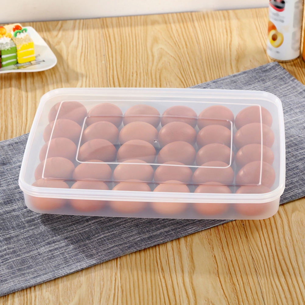 FONDOTIN 1Pcs Egg Box for Fridge Shockproof Storage Plastic 13.6 x 10.2 x 1.6in