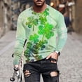 thumbnail image 1 of Amzcrzy Sudadera Para Hombre, Moda Para Hombre, Estampado, Cuello Redondo, Camiseta Casual, Manga Larga, Camiseta Verde, S, 1 of 5