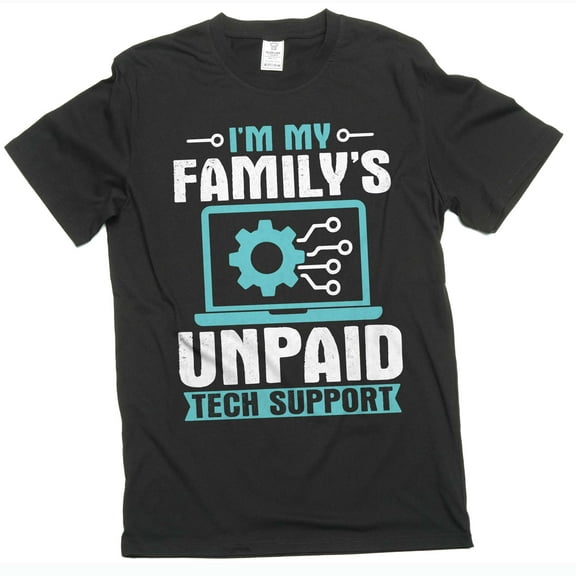 Men's Funny unpaid family tech support T-shirt Christmas Gift for son Tshirt