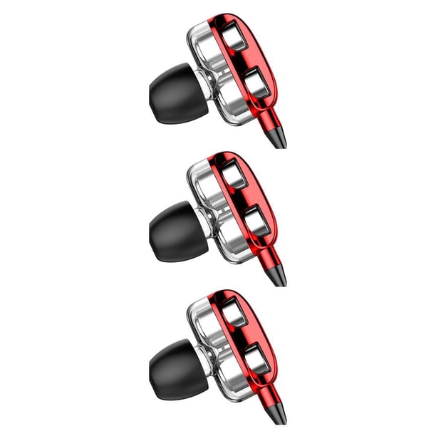 sweethay Auriculares con cable Interfaz de 3,5 mm Reducción de ruido Auriculares ergonómicos Juego de escucha de música Auriculares con micrófono Rojo Type1 NO1
