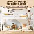 thumbnail image 5 of SESSLIFE Twin Size Loft Bed with Stairs, White Tall Solid Wood Loft Bed with Ladder and Guardrails for Boys Girls, No Box Spring Needed，Under Bed Storage, 5 of 8