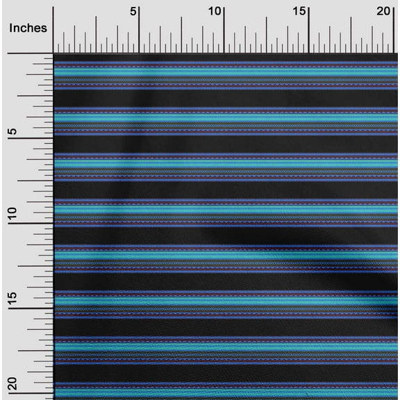 oneOone Organic Cotton Poplin Twill Fabric Waves & Geometric Stripe Print Fabric By Yard 42 Inches Wide
