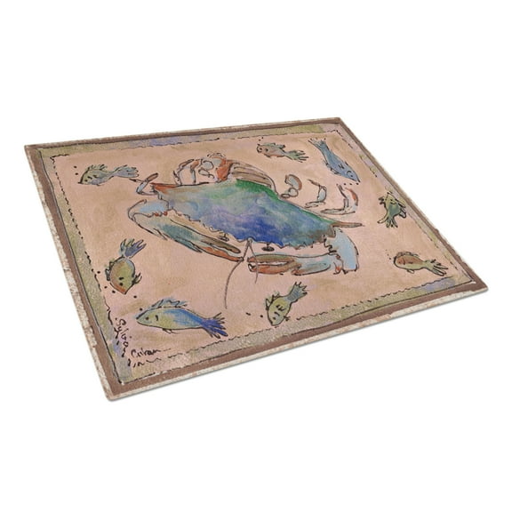 Caroline's Treasures 8079LCB Crab Glass Cutting Board Large, 12H x 16W, multicolor
