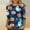 02Green, variant on Halloween Pumpkin Tops Ladies' St. Patrick's Day Printed Round Neck Three Quarter Sleeve 3/4 Sleeve T-shirt Loose Green 5X