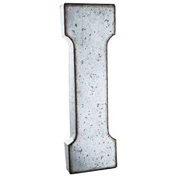 Huge 20" Metal Alphabet Wall Décor Letter I Rusted Edge Galvanized Metal