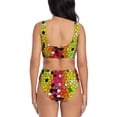 thumbnail image 3 of Kdxio Colorful Tie Dye Stained Glass 1 Print Women's 2 Piece High Waisted Wrap Spaghetti Strap Summer Swimsuit Bikini Set-Small, 3 of 7