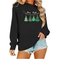 thumbnail image 6 of Ailaofu Christmas Sweatshirts Women Tis The Season Xmas Shirt Christmas Tree Graphics Tees Holiday Long Sleeve Pullover Tops, 6 of 7