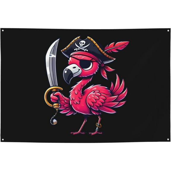 Flamingo Pirate Flags 4x6 Ft Pirate Flamingo for Home Outdoor Indoor Garden Home Decoration Banner Tapestry