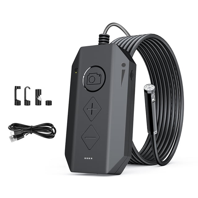 Endoscopio IP67 impermeable 1080p WiFi 1-4x Zoomable 8led 70 ° Cámara de inspección de tubería ajustable Boroscopio portátil brillante 2m Scienceny EL006003-02B