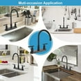 thumbnail image 3 of Black Kitchen Faucets High Arc 360°Rotating Spout Kitchen Sink Faucet 2 Handle 8 Inch Centerset Kitchen Faucet, 3 of 8